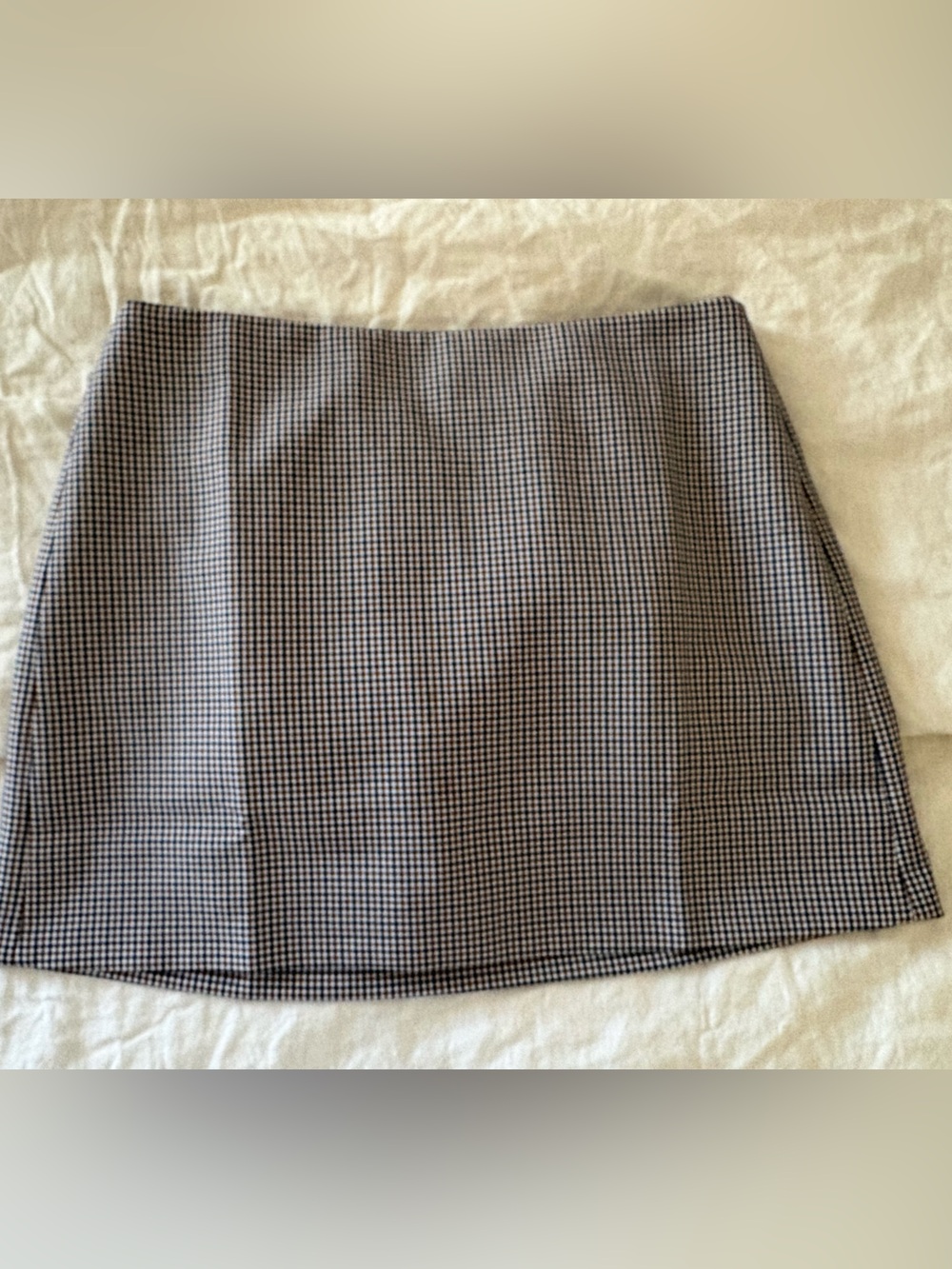 J. Crew Navy, Brown and White Check Mini Skirt